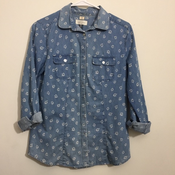 Loft: Softened Denim Button Up - Picture 2 of 4